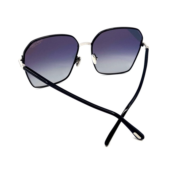 Tom Ford sunglasses Claudia-02 TF839 01D 62/16/140 Polarized Black Square Frame - Picture 10 of 13